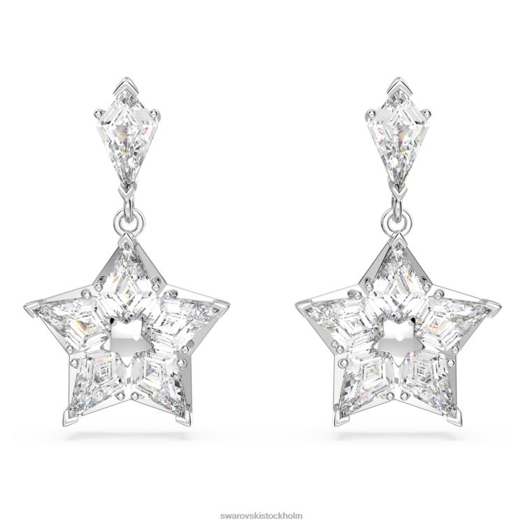 Swarovski stella droppe örhängen P28L788 Smycken kite cut, stjärna, vit, rodiumpläterad