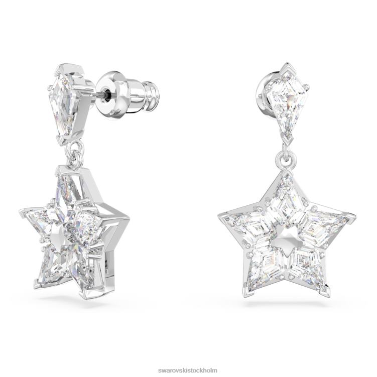 Swarovski stella droppe örhängen P28L788 Smycken kite cut, stjärna, vit, rodiumpläterad