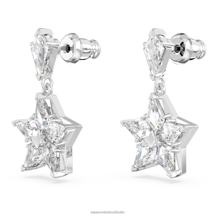 Swarovski stella droppe örhängen P28L788 Smycken kite cut, stjärna, vit, rodiumpläterad