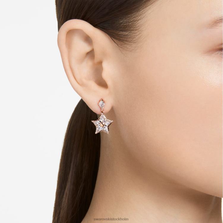 Swarovski stella droppe örhängen P28L817 Smycken kite cut, stjärna, vit, roséguld pläterad