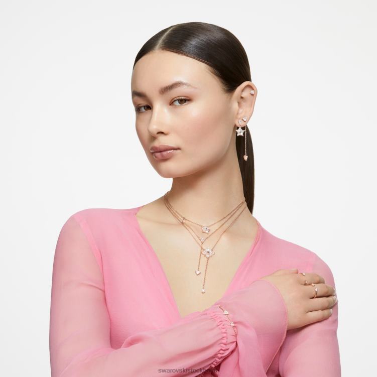 Swarovski stella droppe örhängen P28L817 Smycken kite cut, stjärna, vit, roséguld pläterad