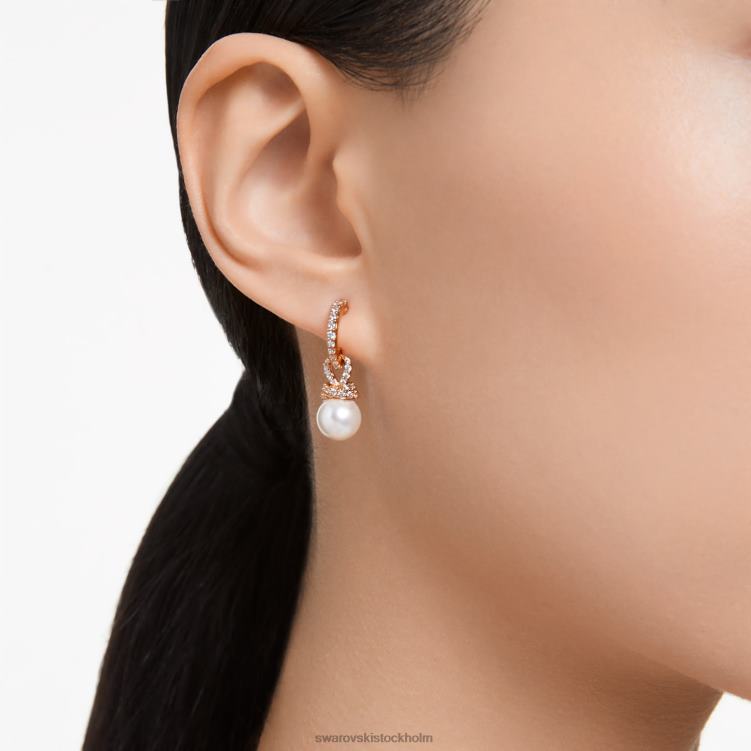 Swarovski ursprungligen droppe örhängen P28L825 Smycken vit, roséguld pläterad