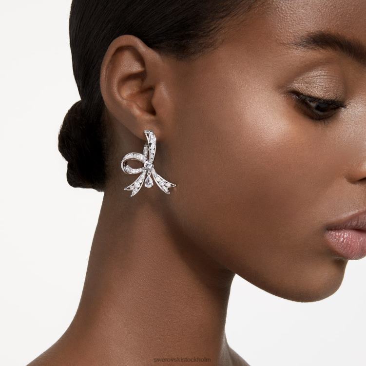 Swarovski volta droppe örhängen P28L709 Smycken rosett, vit, rodiumpläterad