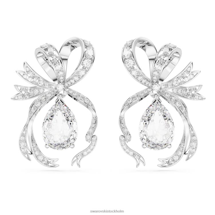 Swarovski volta droppe örhängen P28L793 Smycken päronskuren, rosett, vit, rodiumpläterad