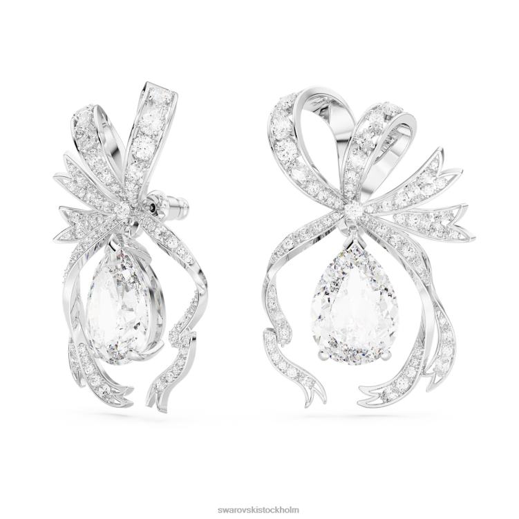Swarovski volta droppe örhängen P28L793 Smycken päronskuren, rosett, vit, rodiumpläterad