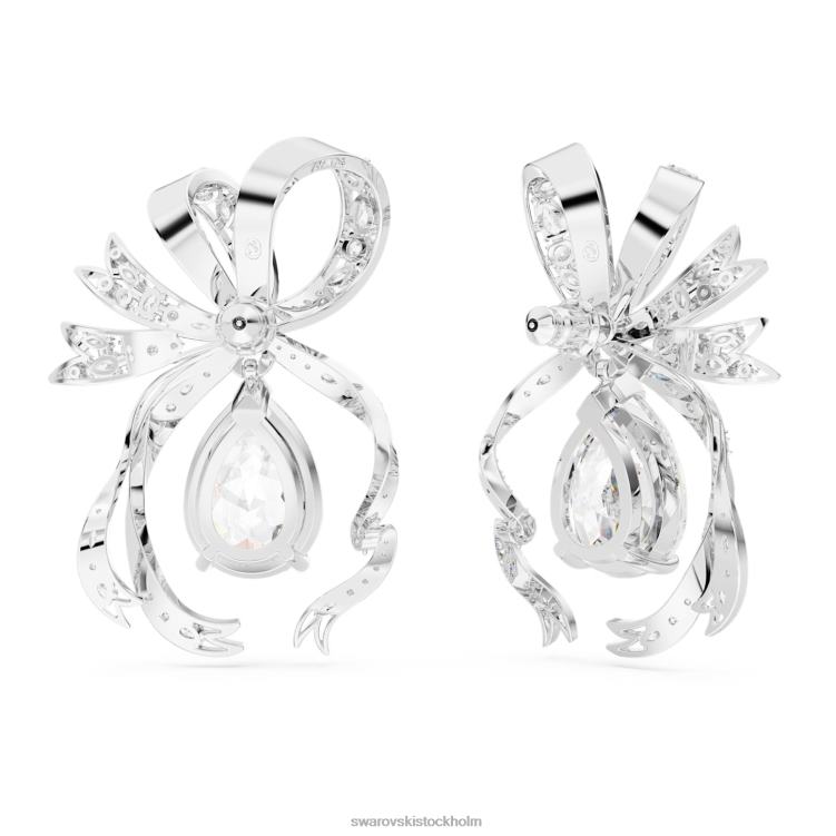 Swarovski volta droppe örhängen P28L793 Smycken päronskuren, rosett, vit, rodiumpläterad