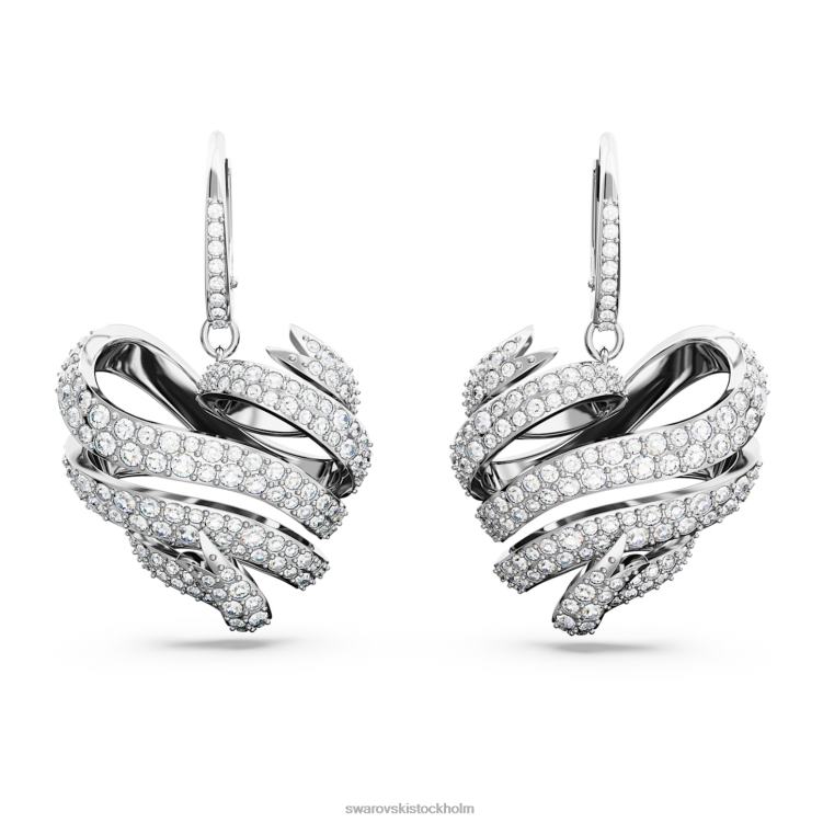 Swarovski volta örhängen P28L786 Smycken hjärta, vit, rodiumpläterad