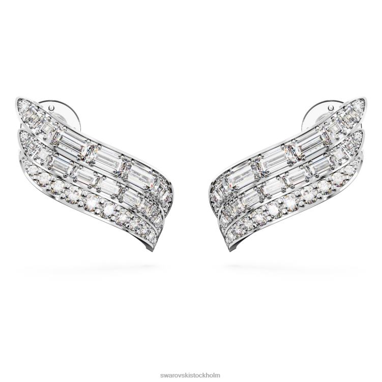 Swarovski hyperbel örhängen P28L973 Smycken kolneutral zirkoniumoxid, blandade snitt, vit, rodiumpläterad