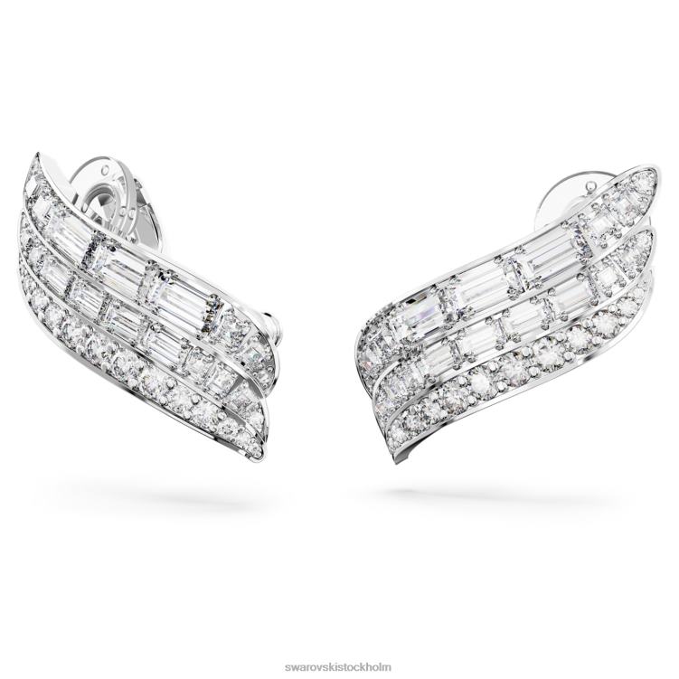 Swarovski hyperbel örhängen P28L973 Smycken kolneutral zirkoniumoxid, blandade snitt, vit, rodiumpläterad