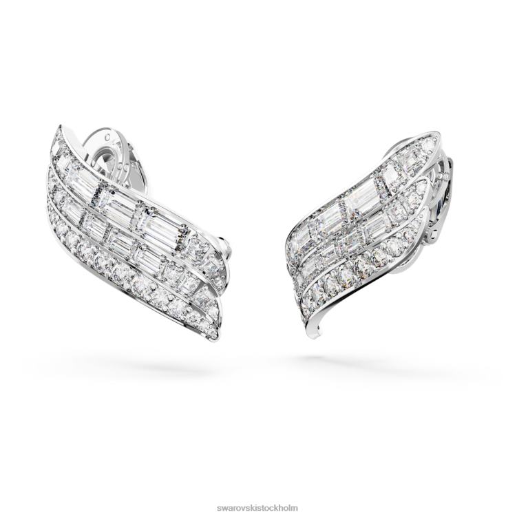 Swarovski hyperbel örhängen P28L973 Smycken kolneutral zirkoniumoxid, blandade snitt, vit, rodiumpläterad