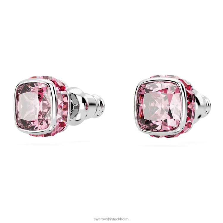 Swarovski Birdstone örhängen fyrkantigt skuren P28L725 Smycken oktober, rosa, rodiumpläterad