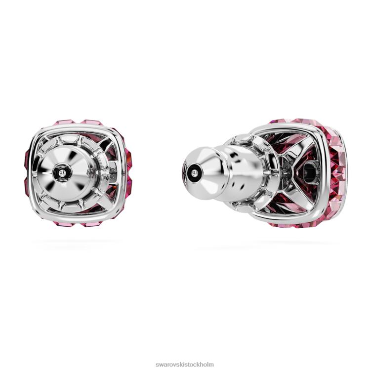 Swarovski Birdstone örhängen fyrkantigt skuren P28L725 Smycken oktober, rosa, rodiumpläterad