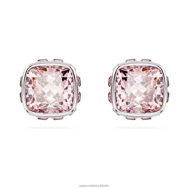 Swarovski Birdstone örhängen fyrkantigt skuren P28L733 Smycken juni, rosa, rodiumpläterad