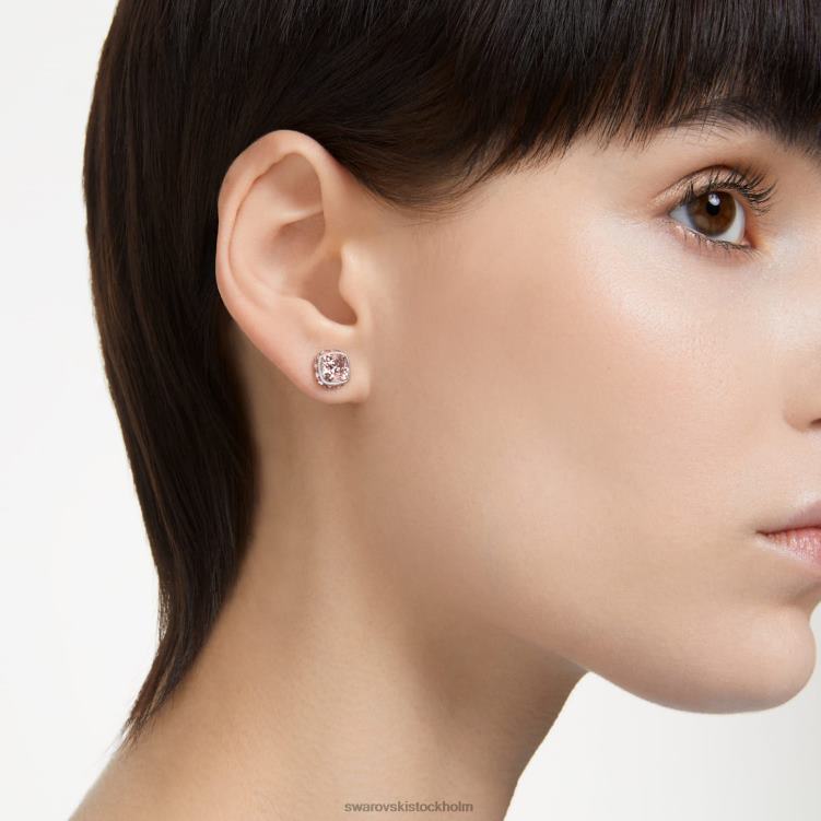 Swarovski Birdstone örhängen fyrkantigt skuren P28L733 Smycken juni, rosa, rodiumpläterad