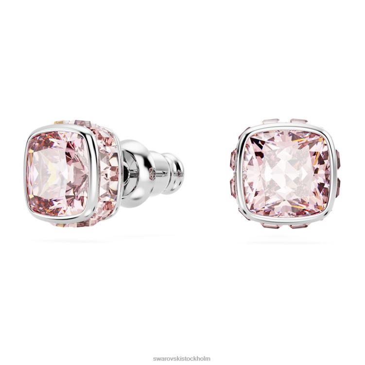 Swarovski Birdstone örhängen fyrkantigt skuren P28L733 Smycken juni, rosa, rodiumpläterad
