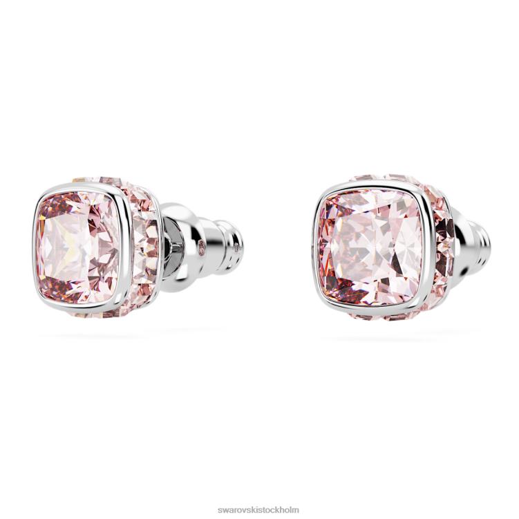 Swarovski Birdstone örhängen fyrkantigt skuren P28L733 Smycken juni, rosa, rodiumpläterad