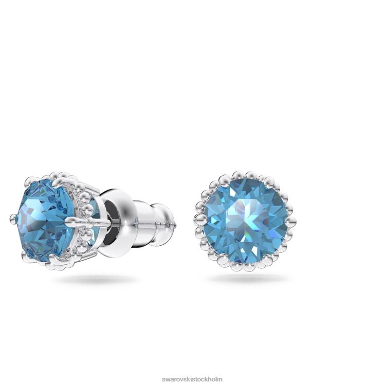 Swarovski Birdstone örhängen runda skurna P28L683 Smycken december, blå, rodiumpläterad