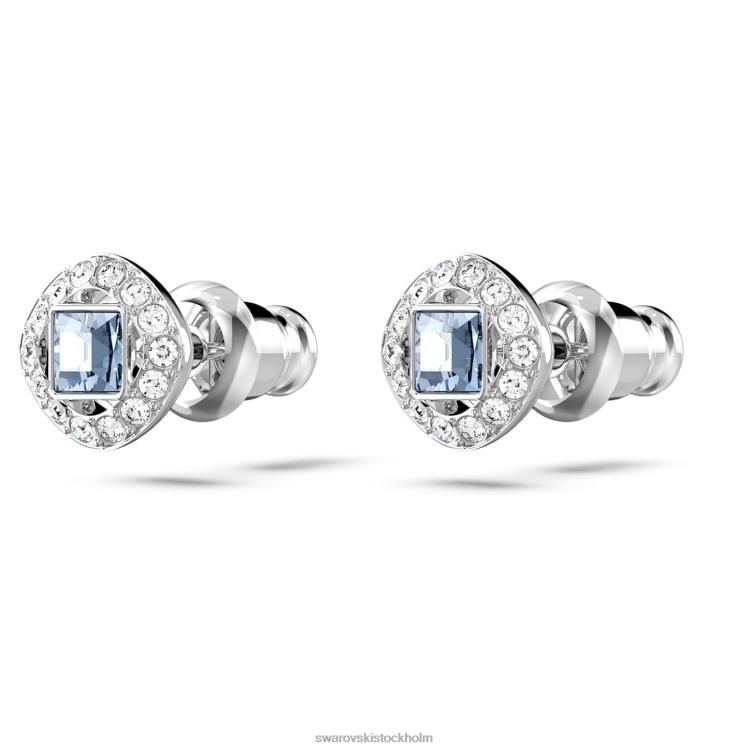 Swarovski angelic stud örhängen P28L666 Smycken fyrkantig skuren, blå, rodiumpläterad
