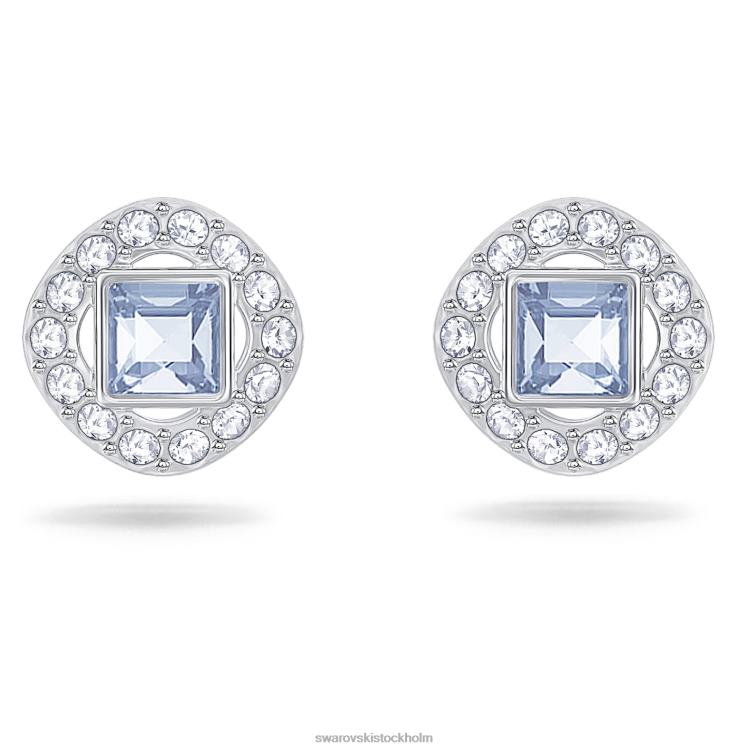 Swarovski angelic stud örhängen P28L679 Smycken fyrkantig skuren, blå, rodiumpläterad