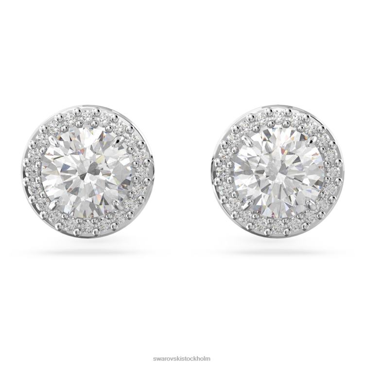 Swarovski constella örhängen P28L658 Smycken rund skuren, pave, vit, rodiumpläterad