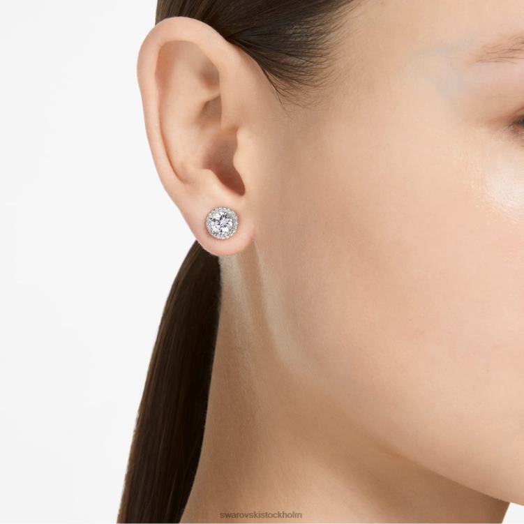 Swarovski constella örhängen P28L658 Smycken rund skuren, pave, vit, rodiumpläterad