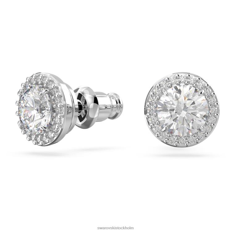 Swarovski constella örhängen P28L658 Smycken rund skuren, pave, vit, rodiumpläterad