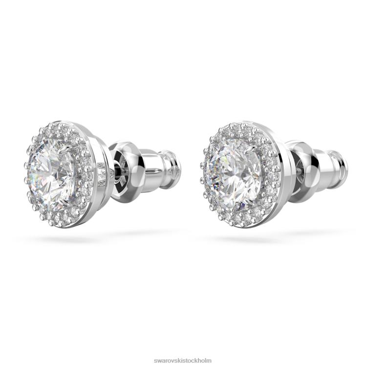 Swarovski constella örhängen P28L658 Smycken rund skuren, pave, vit, rodiumpläterad