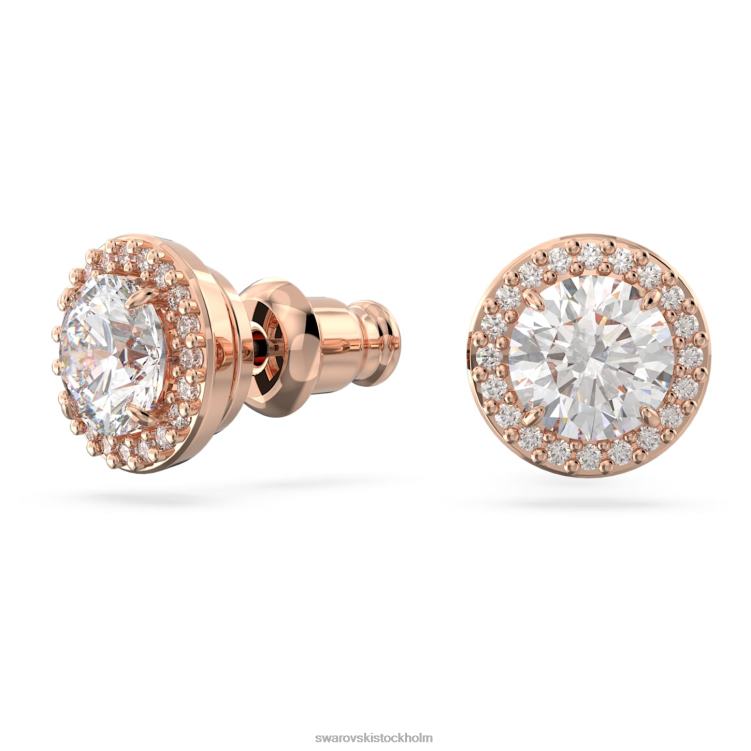 Swarovski constella örhängen P28L670 Smycken rund skuren, pave, vit, roséguld pläterad