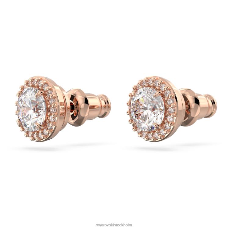 Swarovski constella örhängen P28L670 Smycken rund skuren, pave, vit, roséguld pläterad
