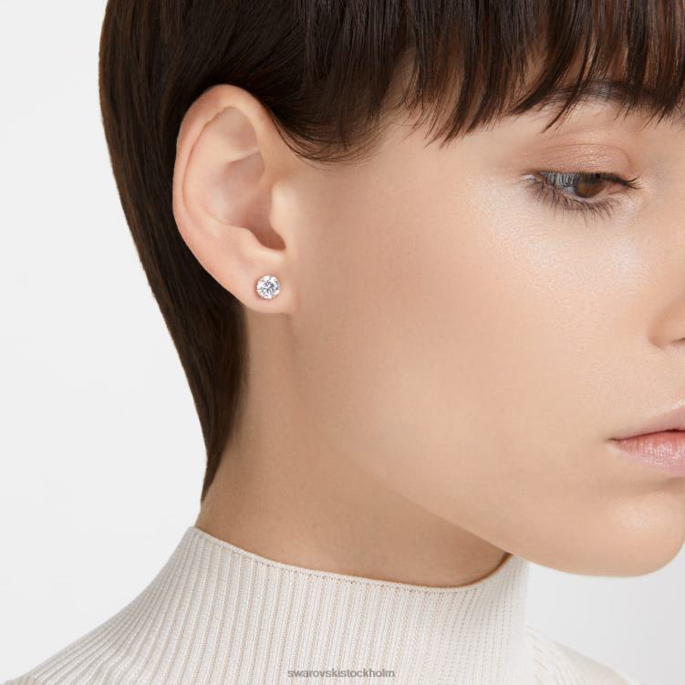 Swarovski constella örhängen P28L677 Smycken rund skuren, vit, roséguld pläterad