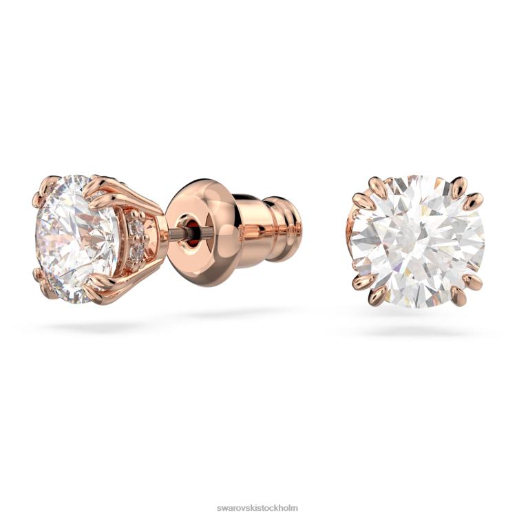 Swarovski constella örhängen P28L677 Smycken rund skuren, vit, roséguld pläterad