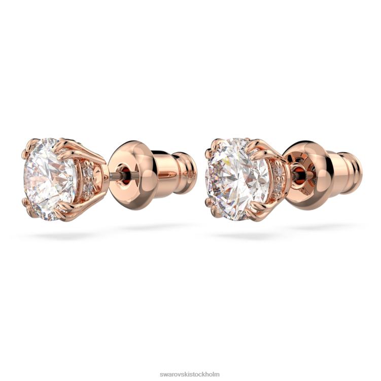 Swarovski constella örhängen P28L677 Smycken rund skuren, vit, roséguld pläterad