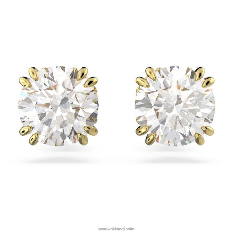 Swarovski constella örhängen P28L747 Smycken rund skuren, vit, guldfärgad