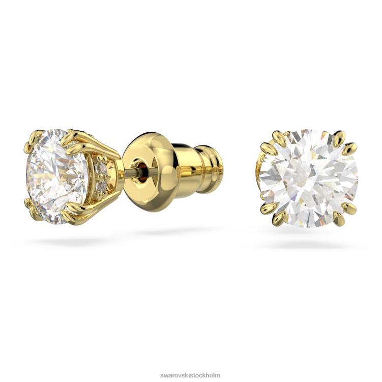 Swarovski constella örhängen P28L747 Smycken rund skuren, vit, guldfärgad