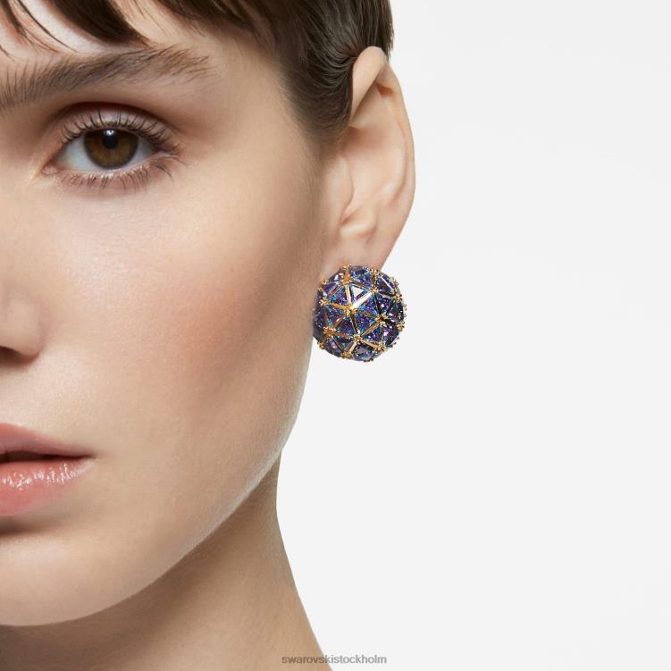 Swarovski curiosa örhänge P28L974 Smycken enkel, triangelskuren, blå, guldfärgad