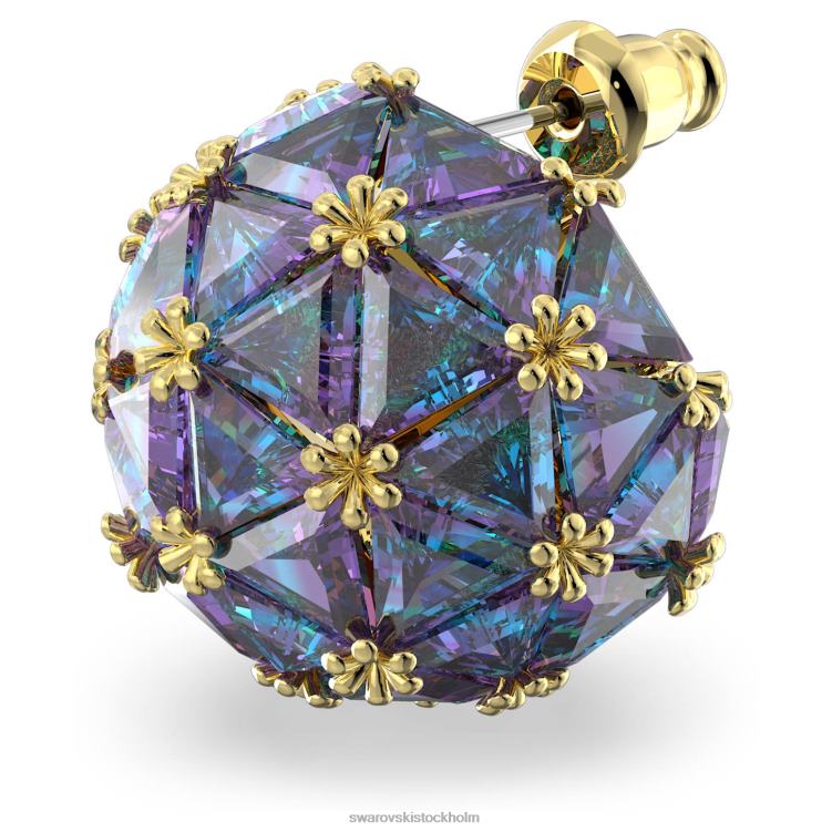 Swarovski curiosa örhänge P28L974 Smycken enkel, triangelskuren, blå, guldfärgad