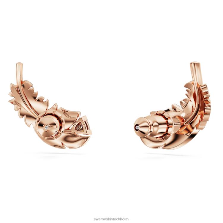 Swarovski fina örhängen P28L724 Smycken fjäder, vit, roséguld pläterad