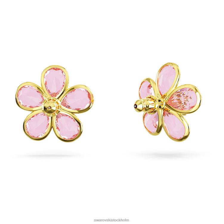 Swarovski florere örhängen P28L655 Smycken blomma, rosa, guldfärgad