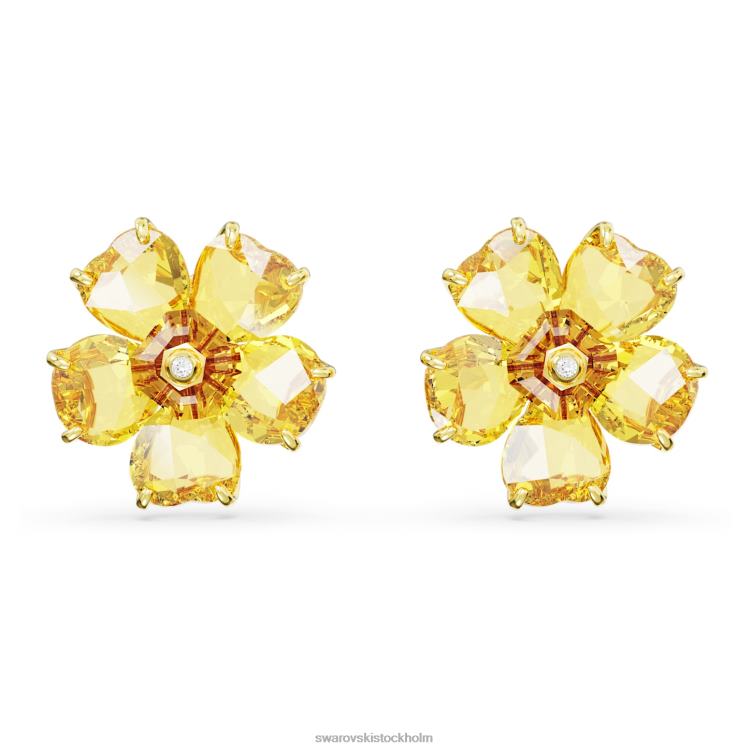 Swarovski florere örhängen P28L712 Smycken blomma, gul, guldfärgad