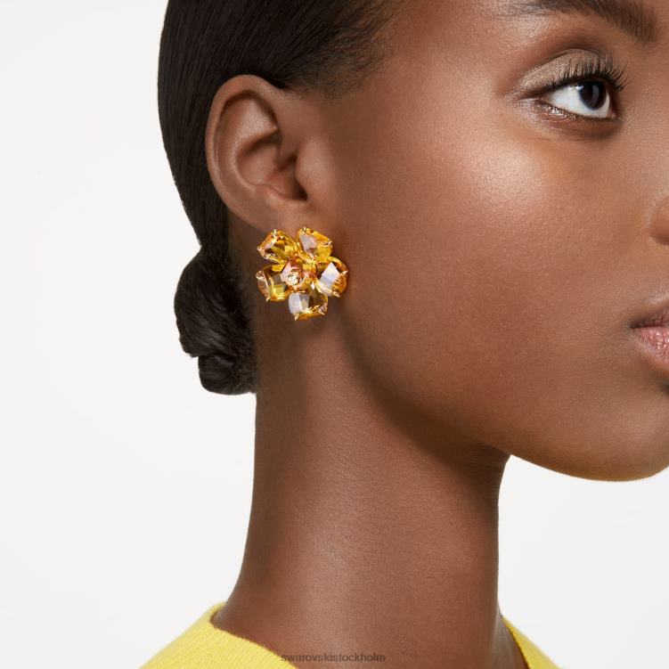Swarovski florere örhängen P28L712 Smycken blomma, gul, guldfärgad