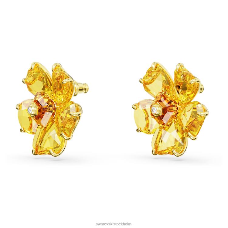 Swarovski florere örhängen P28L712 Smycken blomma, gul, guldfärgad