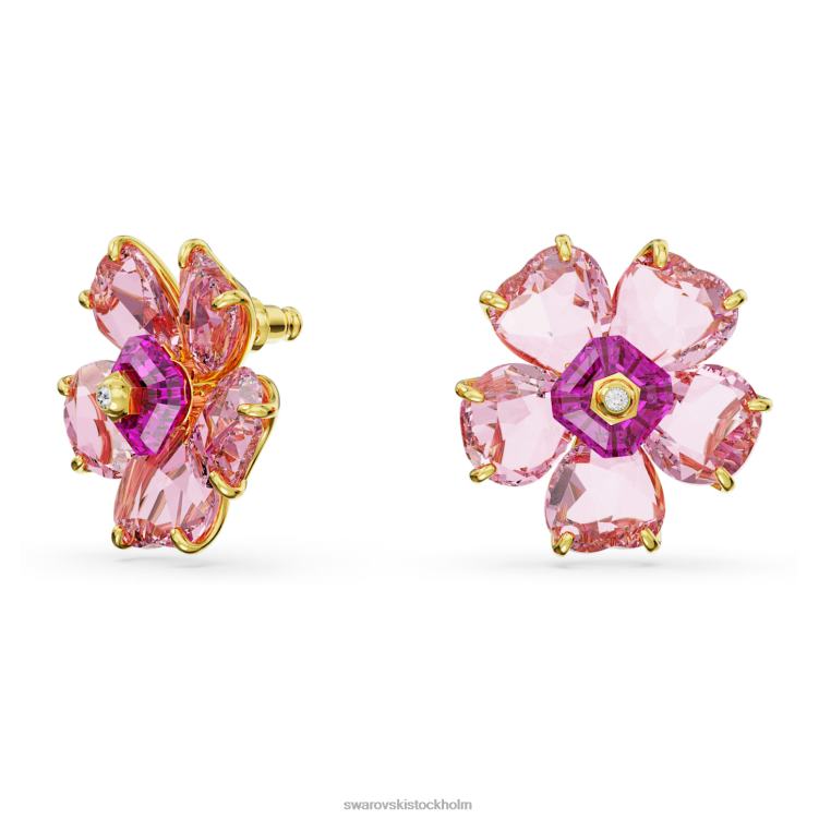 Swarovski florere örhängen P28L751 Smycken blomma, rosa, guldfärgad