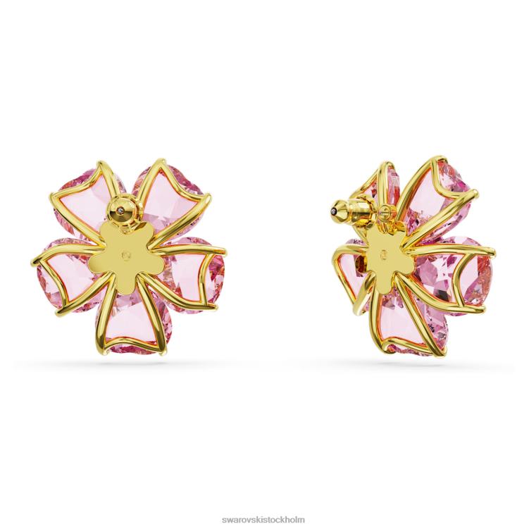 Swarovski florere örhängen P28L751 Smycken blomma, rosa, guldfärgad