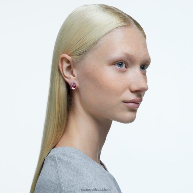 Swarovski gema örhängen P28L663 Smycken drop cut, rosa, rodiumpläterad