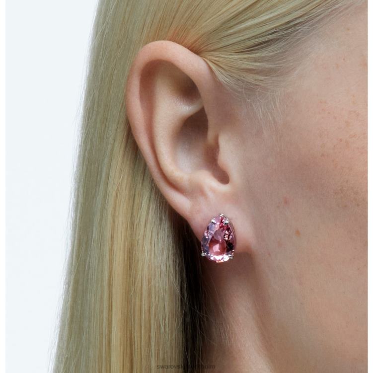 Swarovski gema örhängen P28L663 Smycken drop cut, rosa, rodiumpläterad