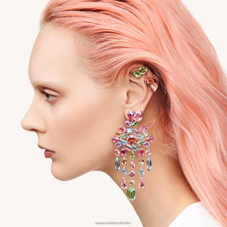 Swarovski gema örhängen P28L663 Smycken drop cut, rosa, rodiumpläterad