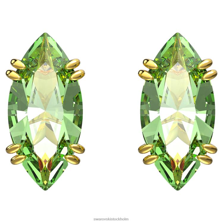 Swarovski gema örhängen P28L750 Smycken kite cut, grön, guld-ton pläterad