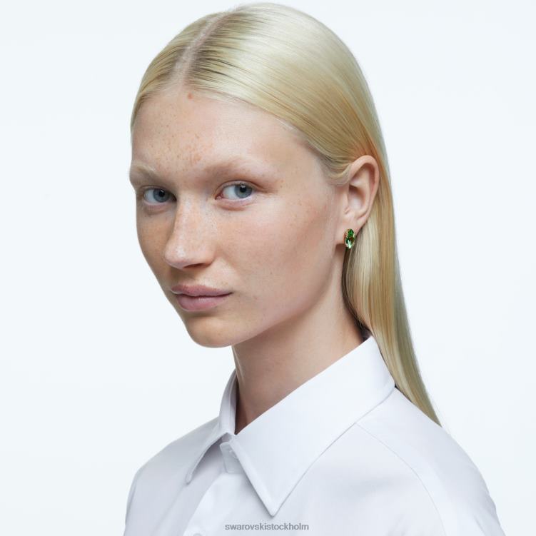Swarovski gema örhängen P28L750 Smycken kite cut, grön, guld-ton pläterad