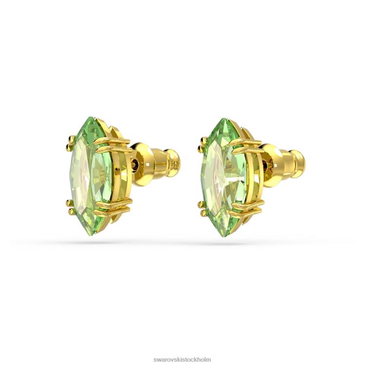 Swarovski gema örhängen P28L750 Smycken kite cut, grön, guld-ton pläterad