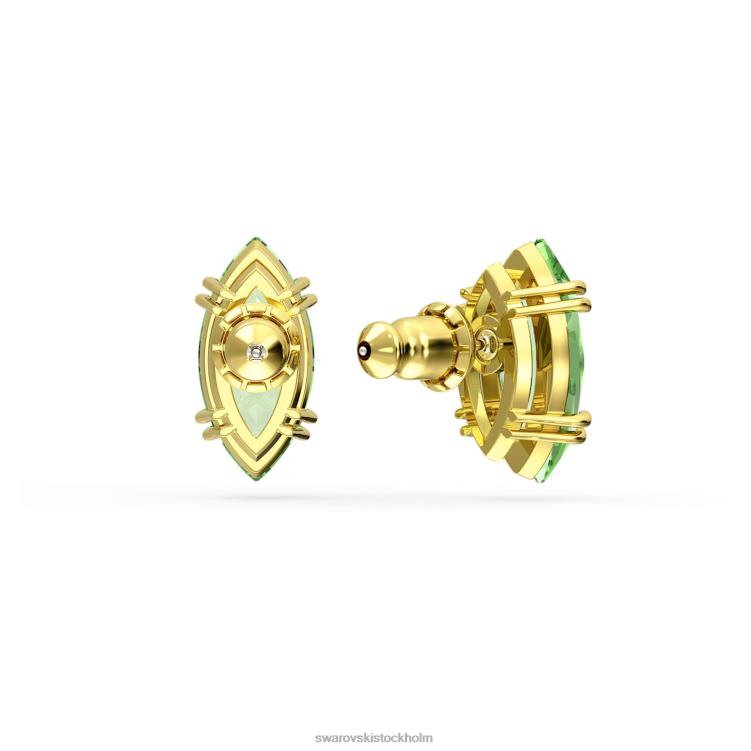 Swarovski gema örhängen P28L750 Smycken kite cut, grön, guld-ton pläterad